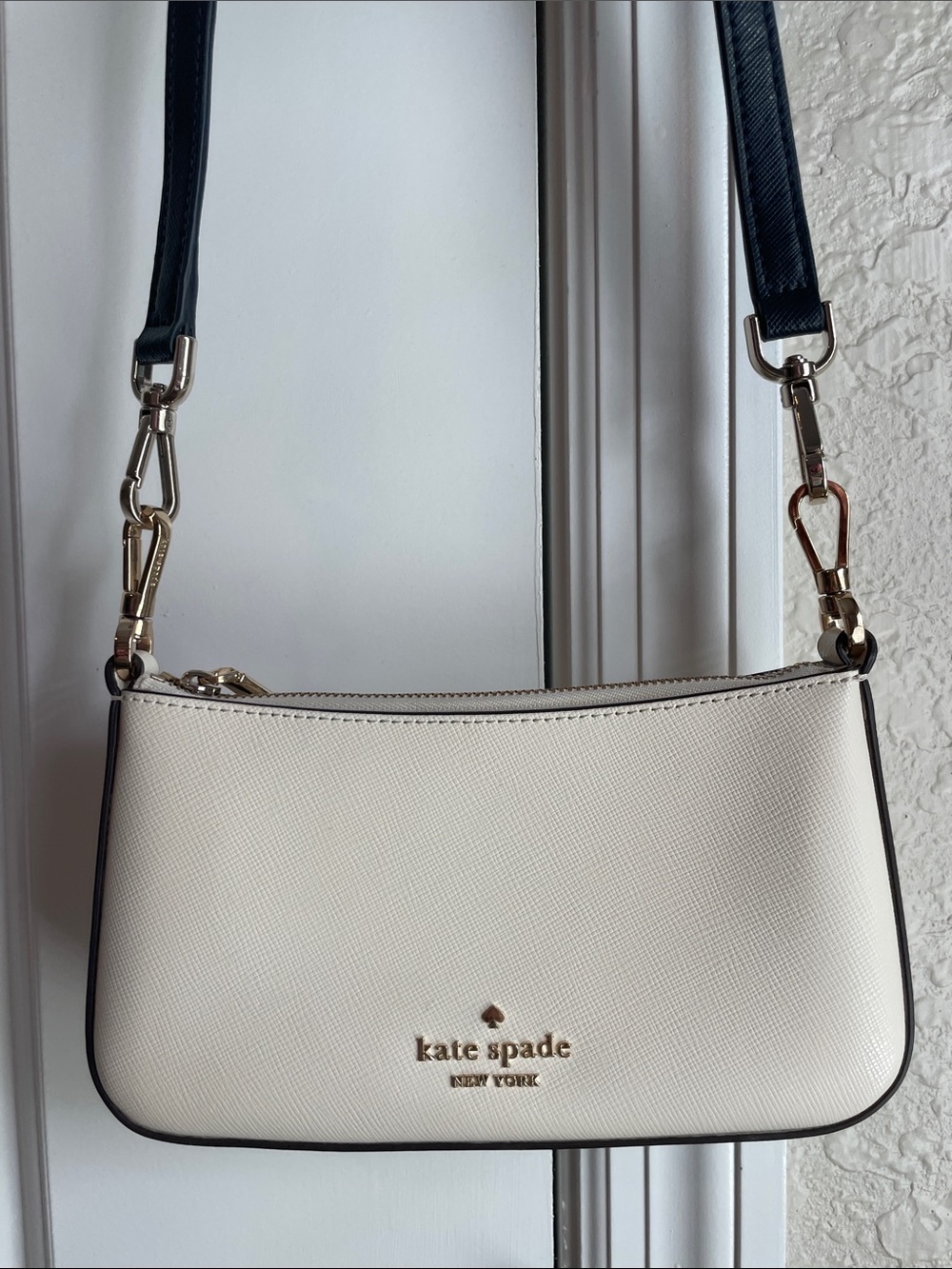 kate spade Cream Crossbody with Black Strap and Trim